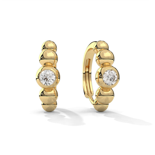 Diamond Buttercup Huggie Earrings