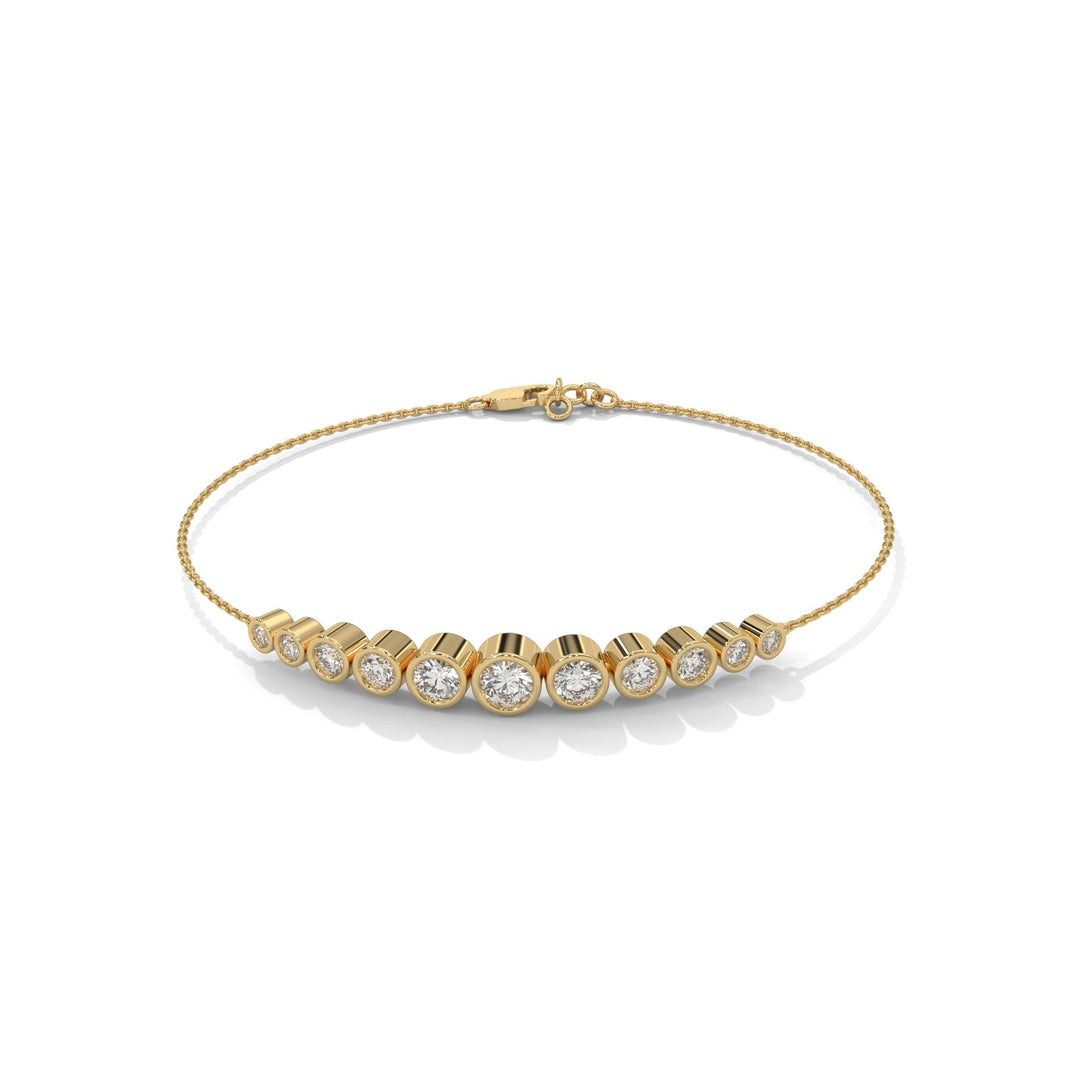 Graduated Diamond Bezel Bar Bracelet