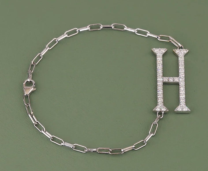 Elongated Alphabets Diamond Bracelet