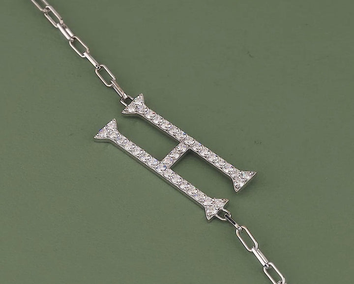 Elongated Alphabets Diamond Bracelet