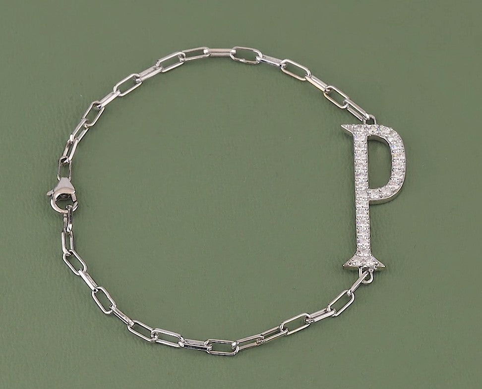 Elongated Alphabets Diamond Bracelet