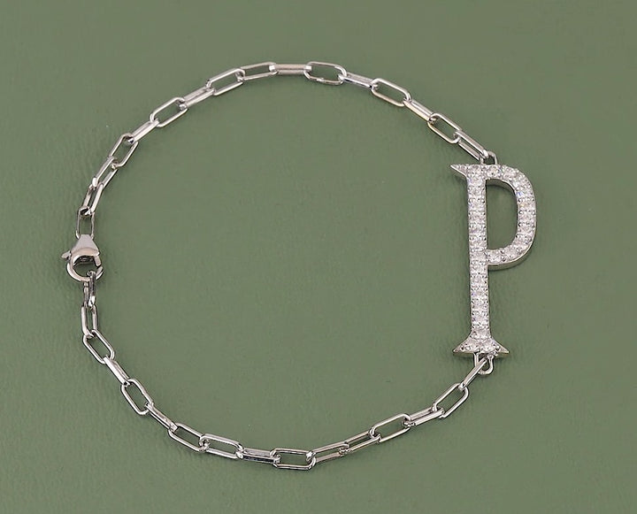 Elongated Alphabets Diamond Bracelet