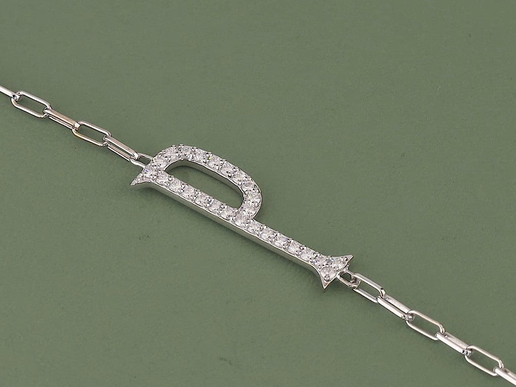 Elongated Alphabets Diamond Bracelet