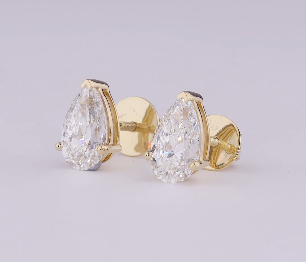 Teardrop Diamond Studs 1ctw