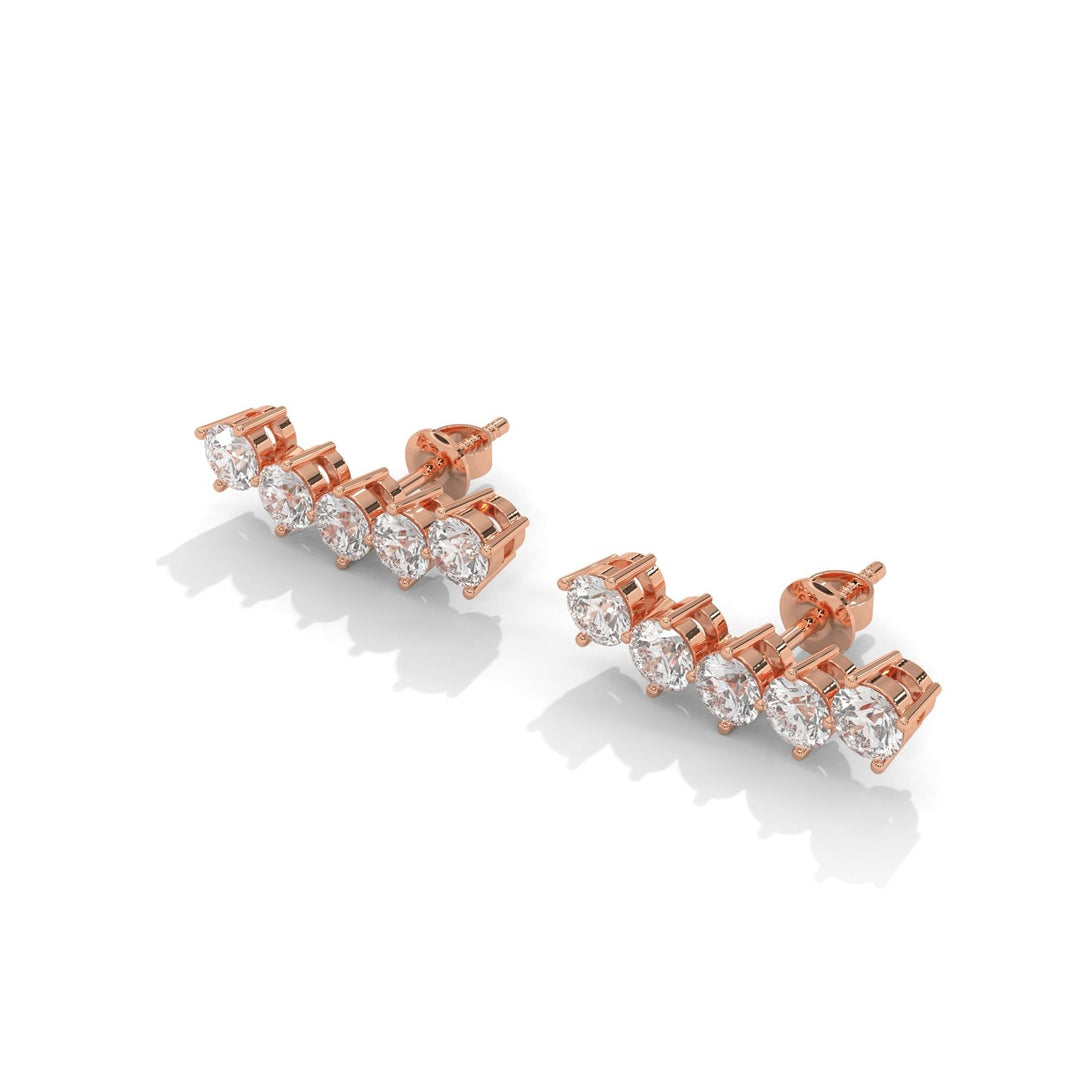 Timeless beauty Ear-Climbers Diamond Rose Gold Earrings  – Heera One