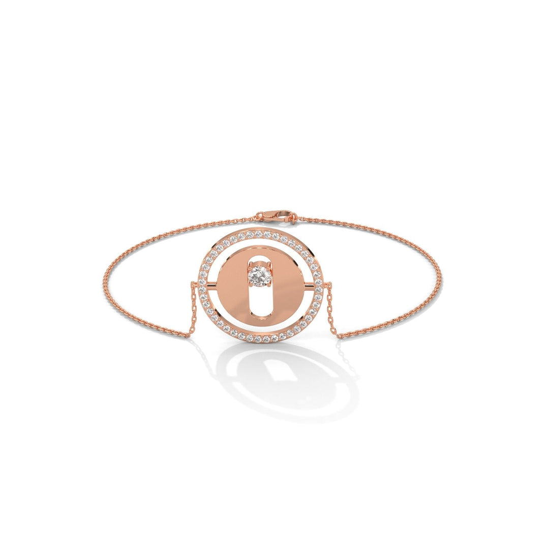 Disc Diamond Rose Gold Bracelet  – Heera One