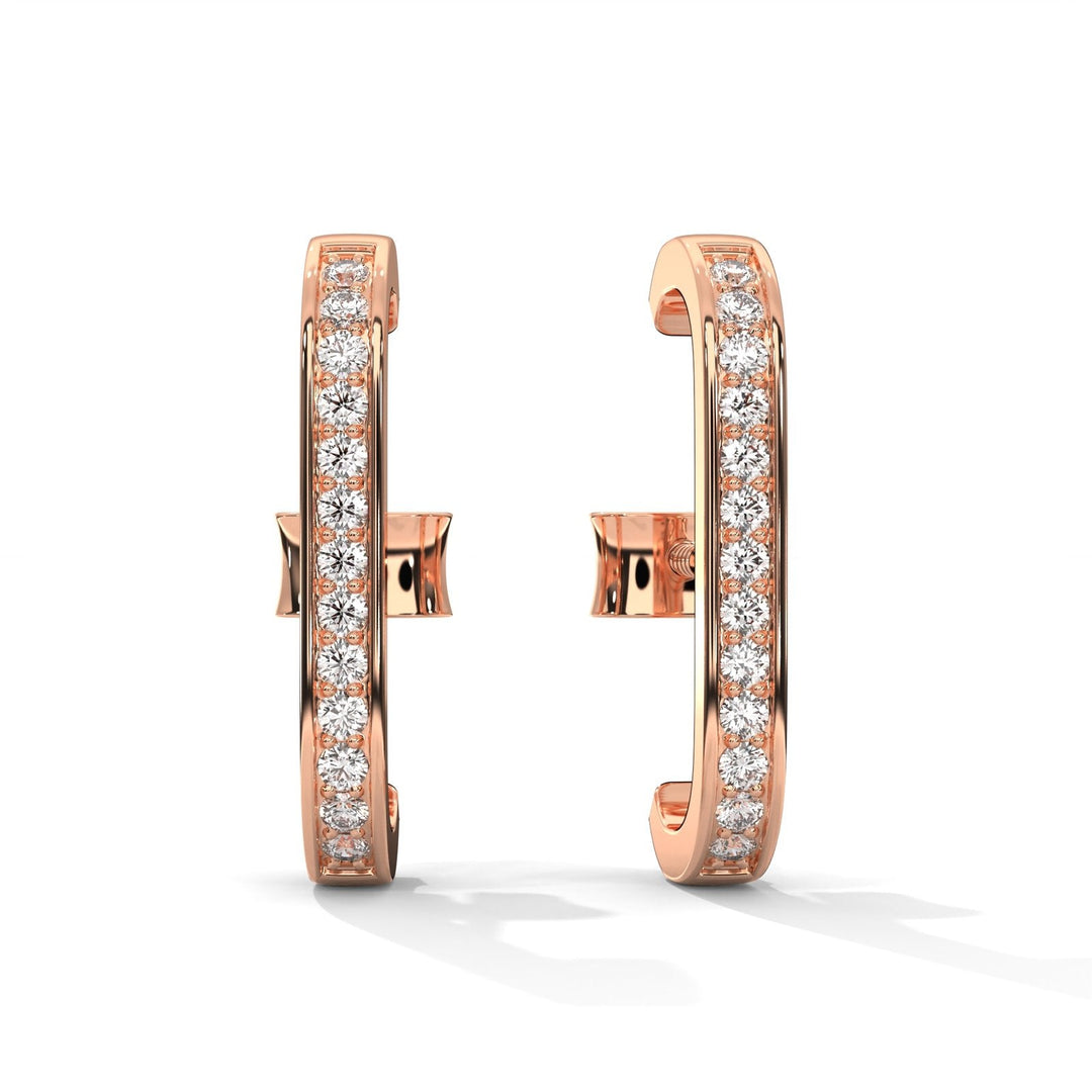 Vertical Diamond Bar Rose Gold Studs – Heera One
