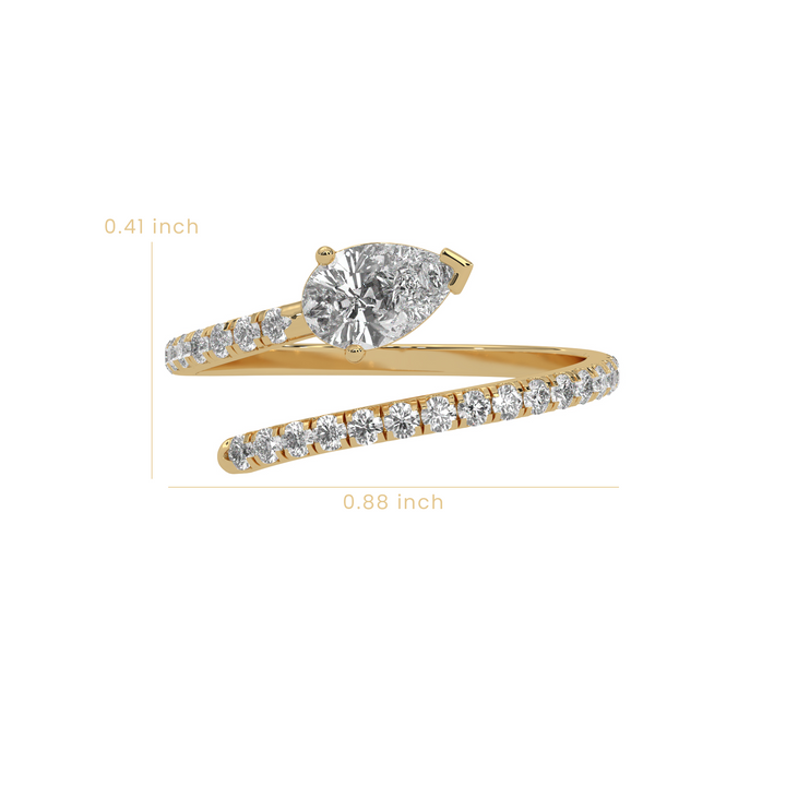 Pear Diamond Open Ring