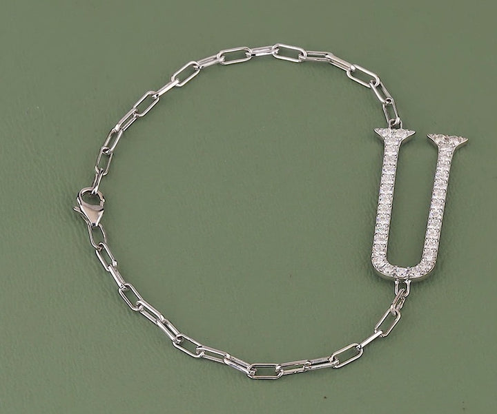 Elongated Alphabets Diamond Bracelet