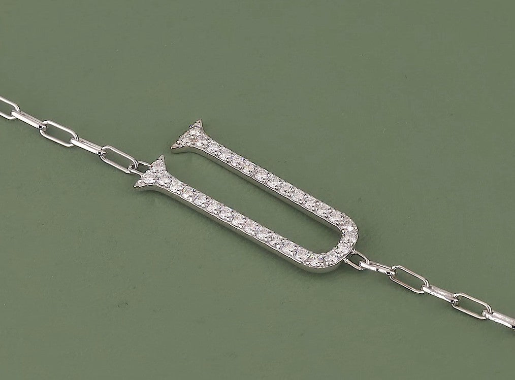 Elongated Alphabets Diamond Bracelet