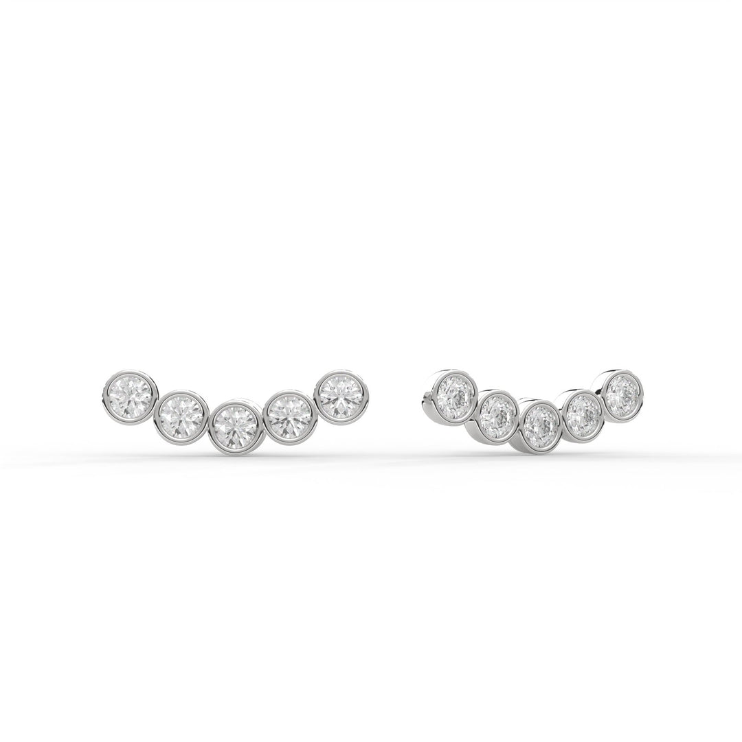 Ear-climbers Diamond earrings (BEZEL SETTING)