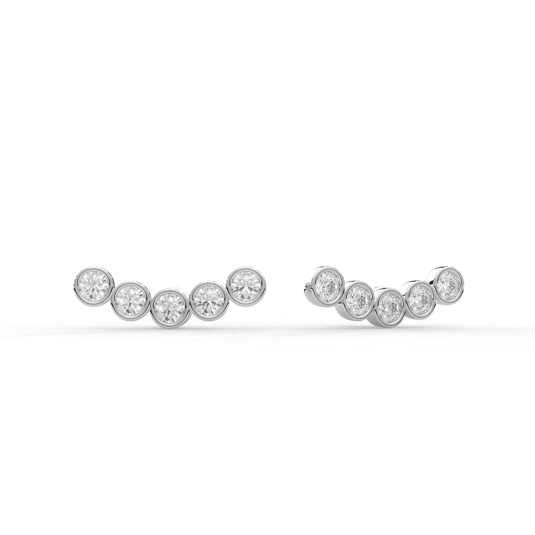 Ear-Climbers Diamond Silver Earrings (BEZEL SETTING)   – Heera One