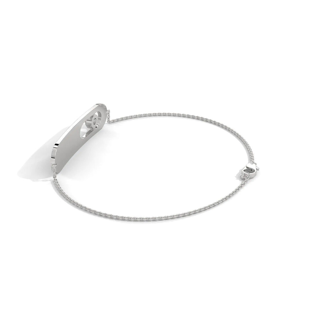 Graceful Aesthetic Clean Slate Classic Diamond Silver Bracelet  – Heera One