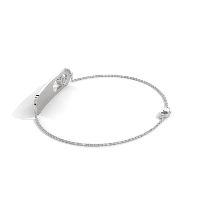 Graceful Aesthetic Clean Slate Classic Diamond Silver Bracelet  – Heera One