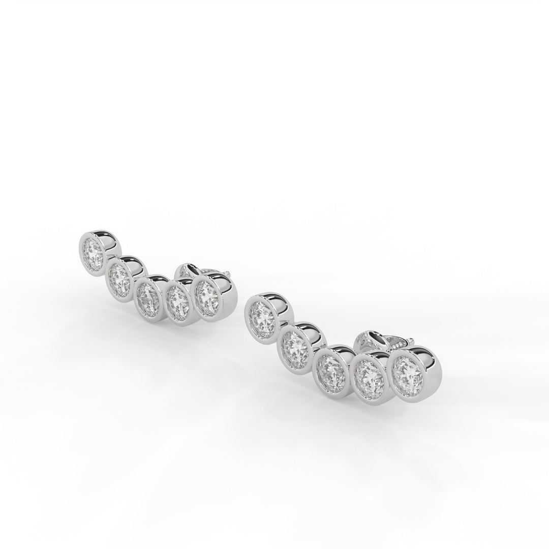 Ear-climbers Diamond earrings (BEZEL SETTING)