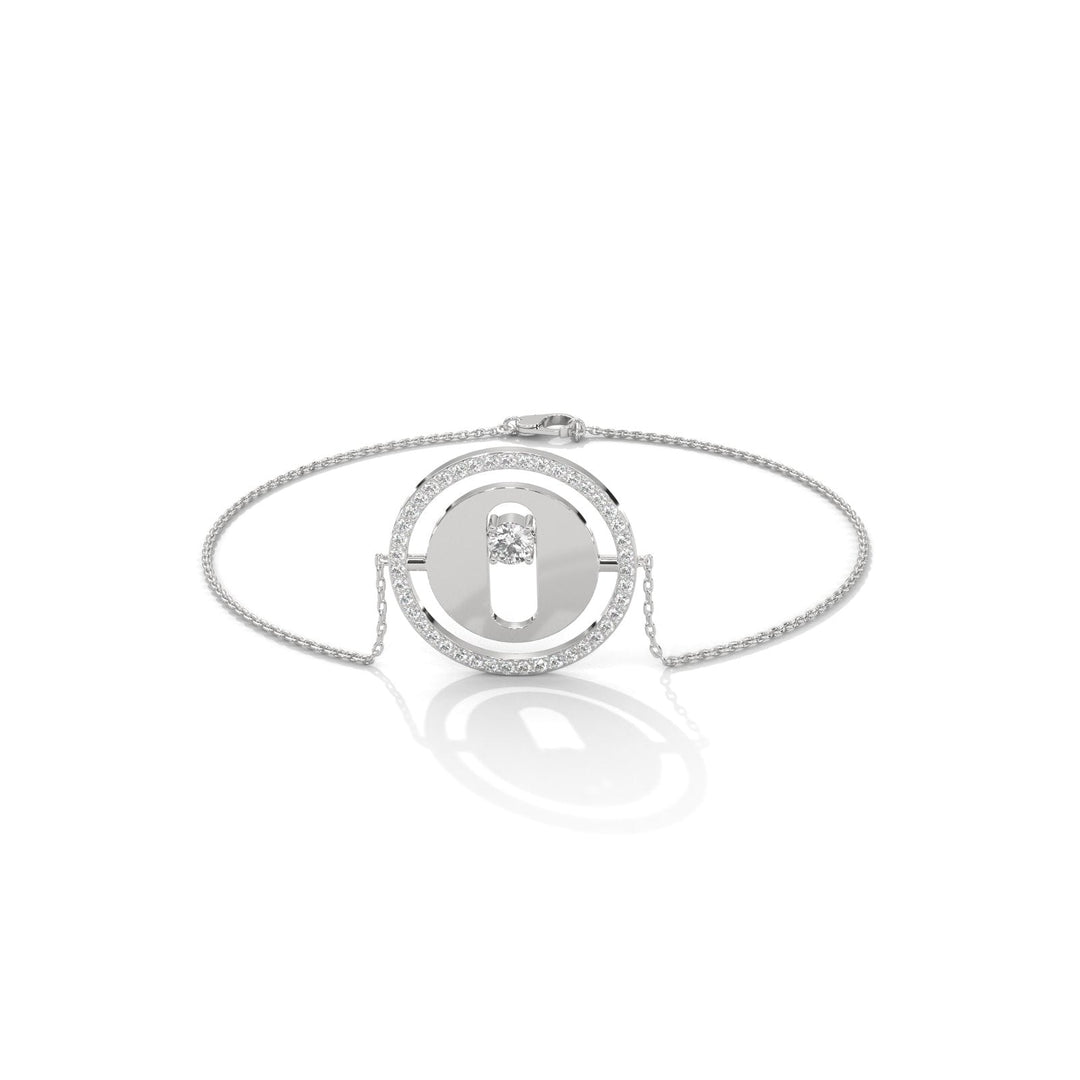 Disc Diamond Silver Bracelet  – Heera One