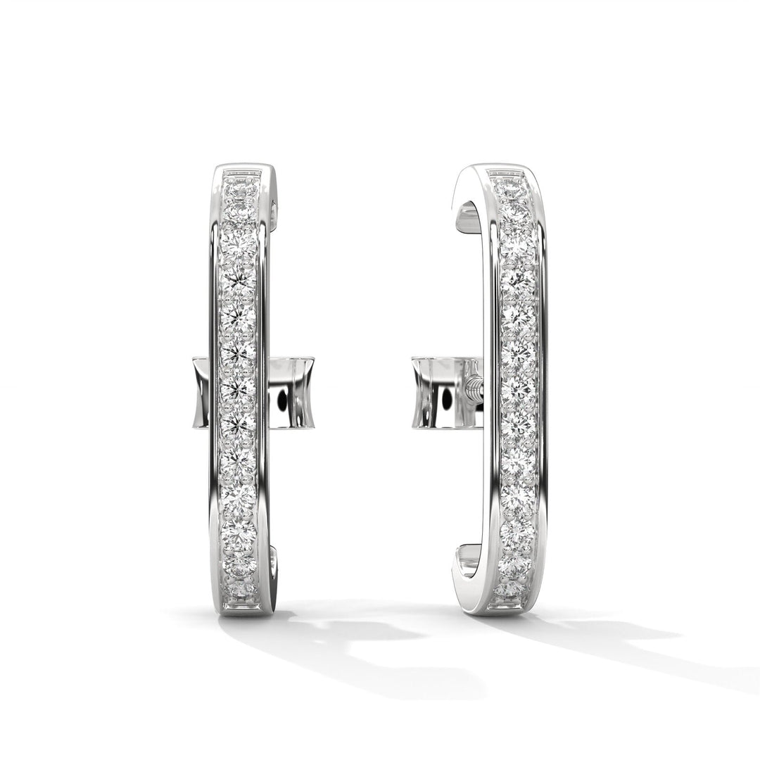 Vertical Diamond Bar Silver Studs – Heera One