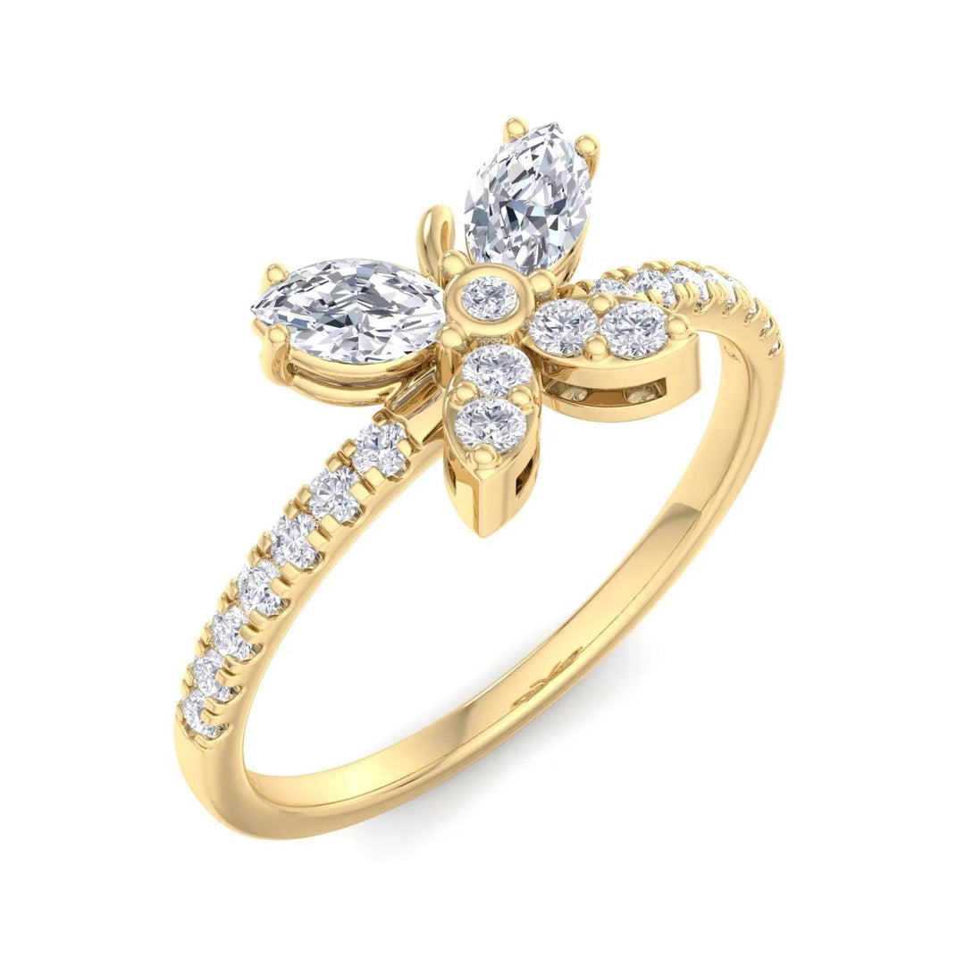 BUTTERFLY BIRTHDAY GOLD RING  – Heera One